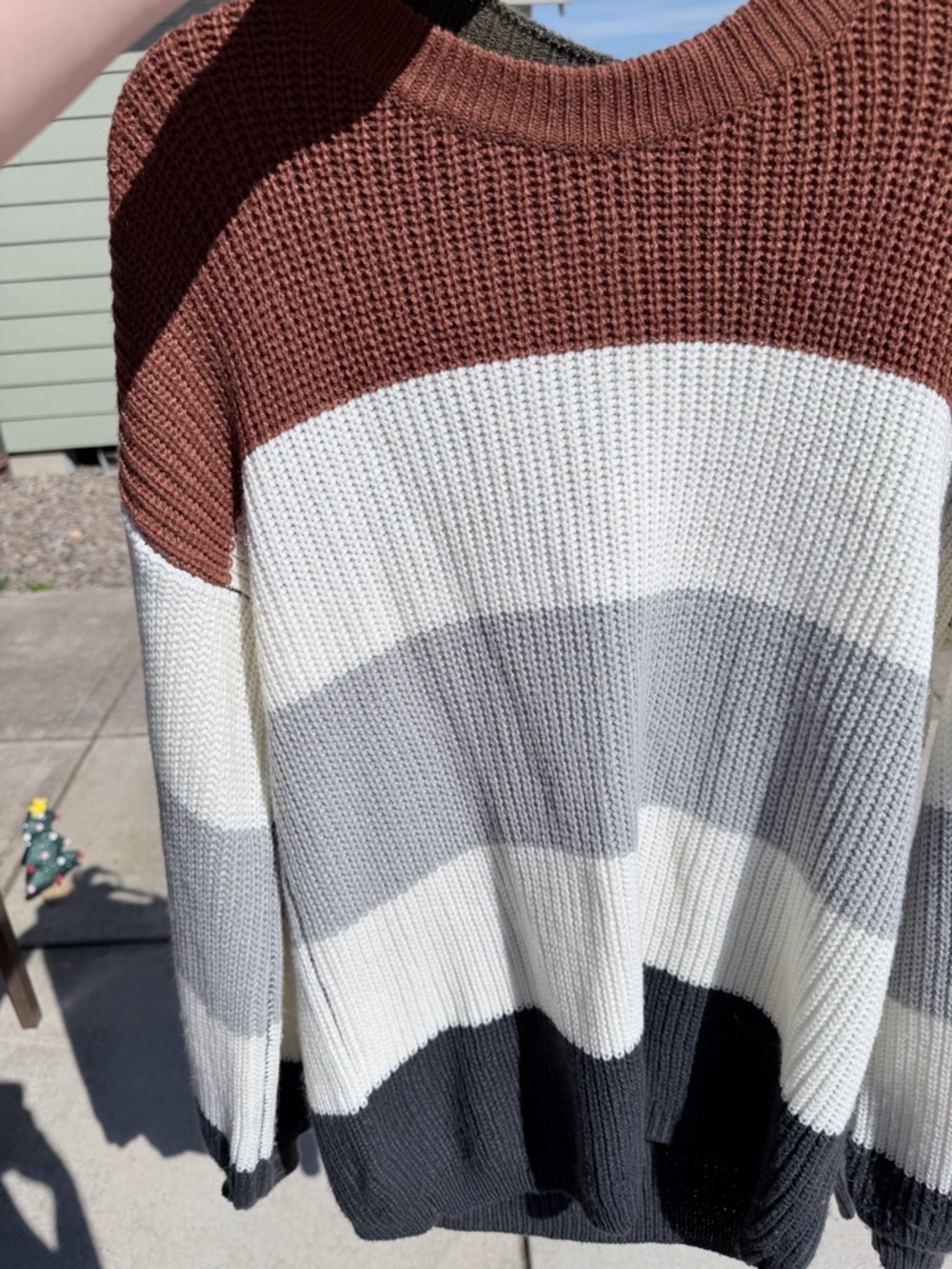 Listicle Striped Crewneck Sweater - Rust, Cream, Gray, Black